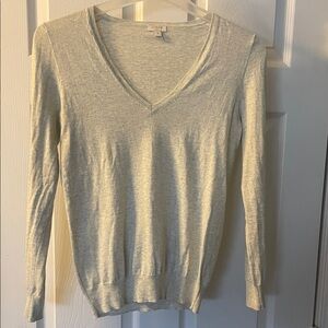 J. Crew Light Gray V-Neck Sweater